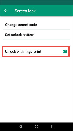 تیک چک باکس Unlock with fingerprint را بزنید یا بردارید.