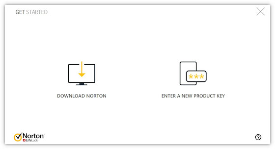 در صفحه Get Started روی Download Norton کلیک کنید.