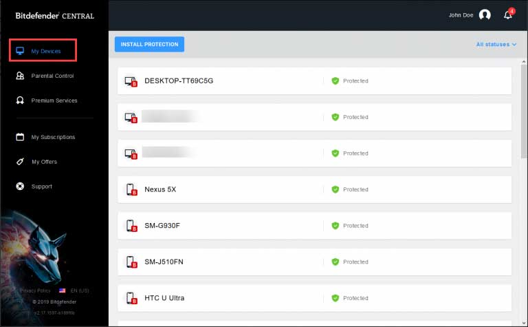 دستگاه خود را از بخش My Devices انتخاب کنید.